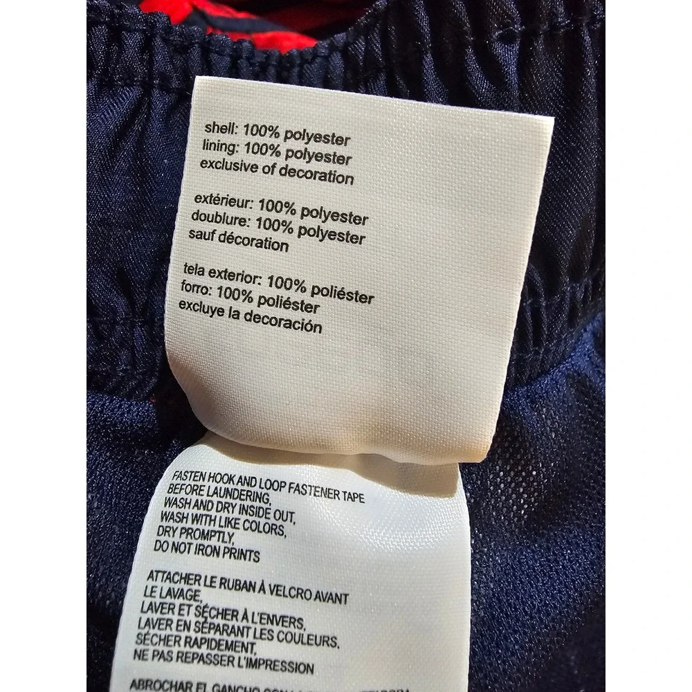 NWT Speedo Mens Red White Blue Striped Swim Trunks‎ Board Shorts Small